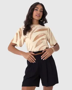 Shorts Alfaiataria Feminino Acompanha Cinto Em Viscose Sarjada Preto - M