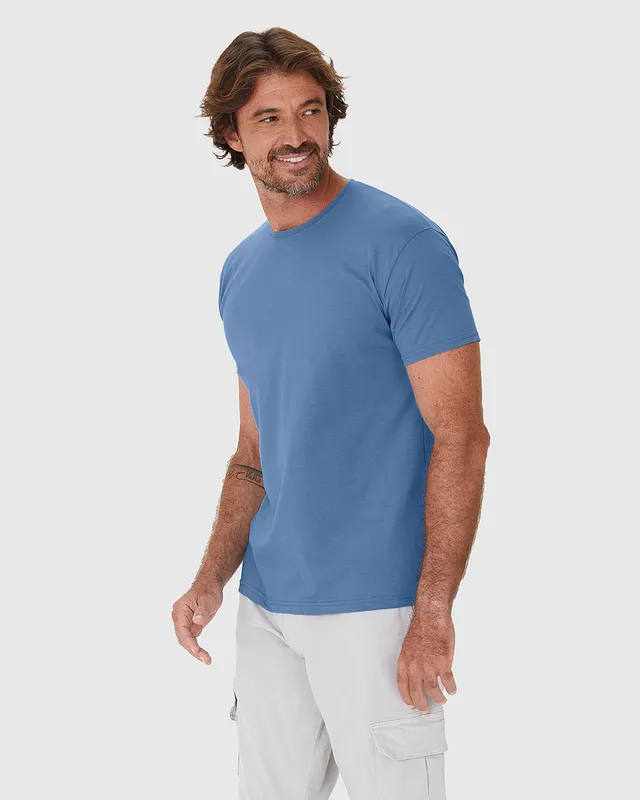 Camiseta Básica Masculina Decote Redondo Manga Curta Em Algodão Pima