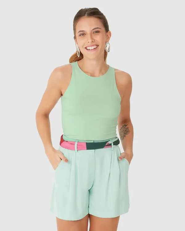 Regata Justa Feminina Em Algodão Verde - GG