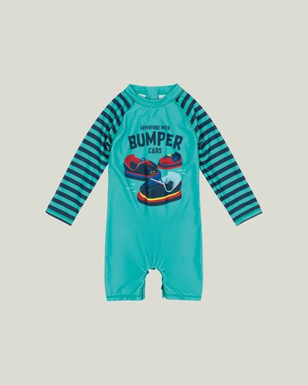 Macacão De Praia Bumper Menino Malwee Kids Azul - P