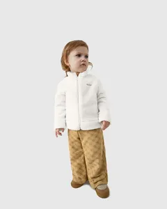 Conjunto Menina Jaqueta Em Pelúcia E Calça Estampada - Carinhoso Off White - 8