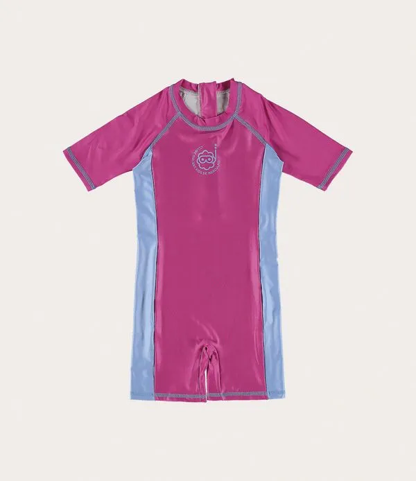Macacão Infantil Unissex Clube De Mergulho Em Malha UV50+ Malwee Kids Rosa - 6