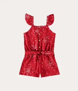 Macacão Infantil Menina Estampado Em Viscose Malwee Kids Vermelho - 10