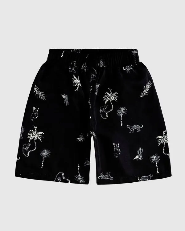 Bermuda Infantil Menino Estampada Em Microfibra Malwee Kids Preto - 2