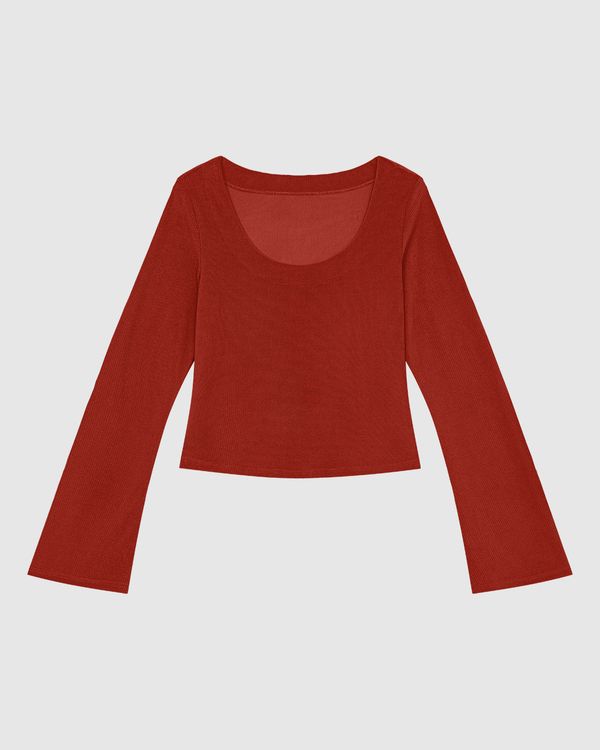 Blusa Justa Feminina Manga Sino Em Veludo Cotelê - ENFIM Marrom - P