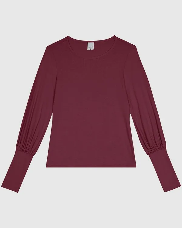 Blusa Feminina Manga Bufante Em Viscose Stretch Vermelho - M