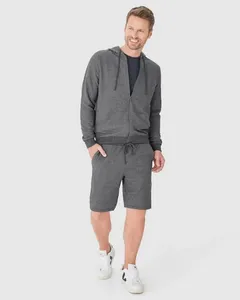 Bermuda Básica Masculina Cintura Média Em Moletom Sem Flanela Cinza - P