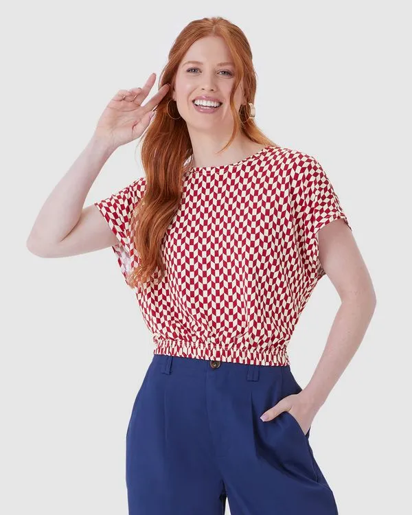 Blusa Cropped Feminina Barra Elástico Em Viscose Stretch Off White - G
