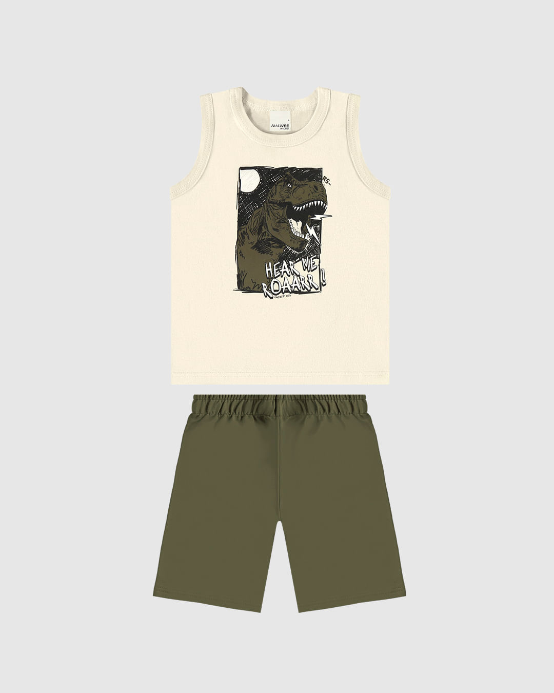 Conjunto Infantil Menino Regata Hear Me Roaarr! Em Algodão Malwee Kids