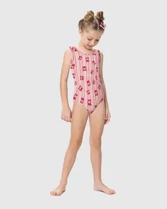 Maiô Infantil Menina Estampado Em Malha UV50+ Malwee Kids Rosa - 6