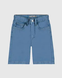 Bermuda Infantil Menino Cintura Elástico Ajustável Em Jeans Moletom Malwee Kids Azul - 10