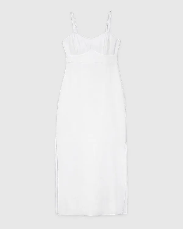 Vestido Longo Feminino Amarração Costas Em Viscose Sarjada - ENFIM Branco - PP