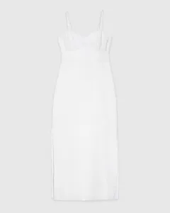 Vestido Longo Feminino Amarração Costas Em Viscose Sarjada - ENFIM Branco - PP