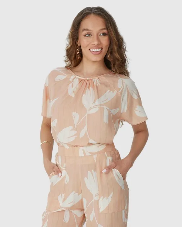 Blusa Feminina Manga Ampla Em Viscose Lurex Marrom - G