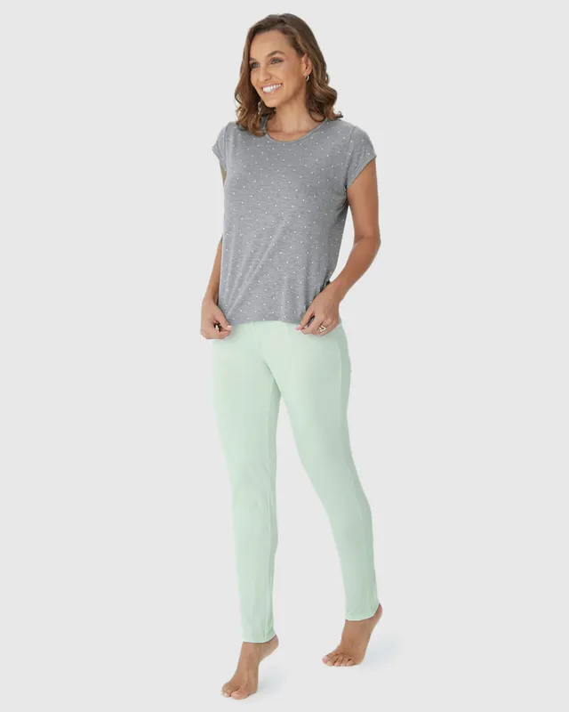Calça Feminina De Pijama Em Malha Viscose Stretch