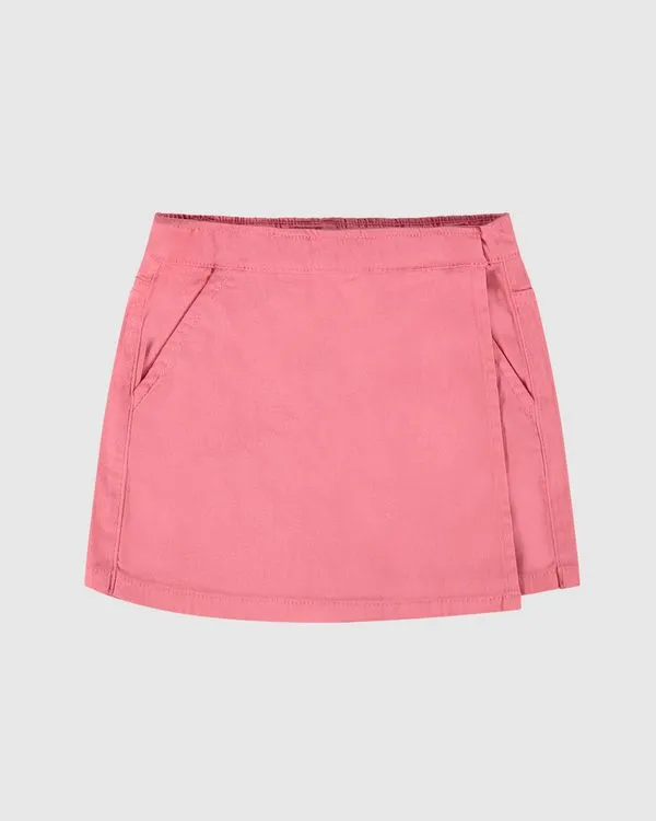 Shorts Saia Infantil Menina Bolso Faca Em Sarja Com Elastano Malwee Kids Rosa - 8