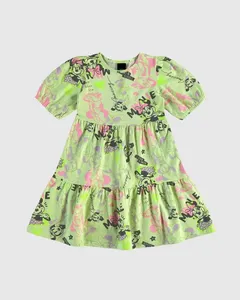 Vestido Infantil Rodado Estampa Minnie Mouse Disney Em Algodão Malwee Kids Verde - 14