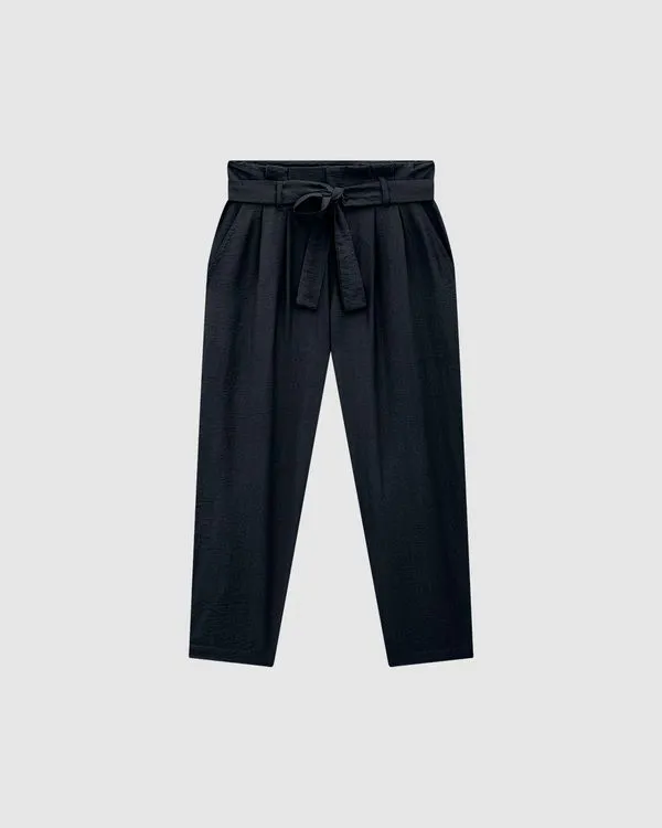 Calça Clochard Feminina Com Cinto Em Viscose - ENFIM Preto - G