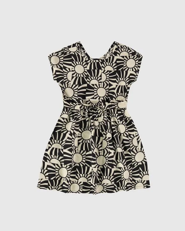 Vestido Infantil Amarração Frontal Em Viscose Malwee Kids Preto - 18