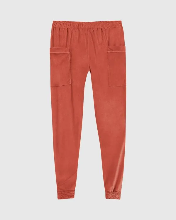Calça Jogger Em Suede Malwee Marrom - P