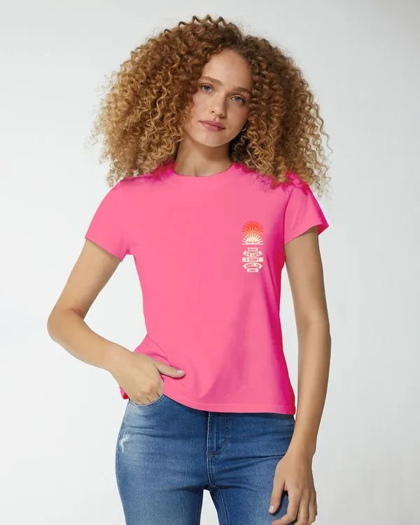 T-Shirt Feminina Slim Sorry I’m Late Em Algodão - ENFIM Rosa - G