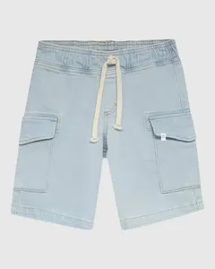 Bermuda Infantil Menino Bolso Cargo Em Jeans Moletom Malwee Kids Azul - 10