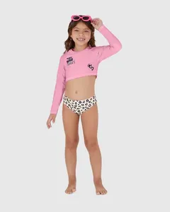 Conjunto Infantil Menina Blusa Praia + Calcinha Em Malha UV50+ Malwee Kids Rosa - 14