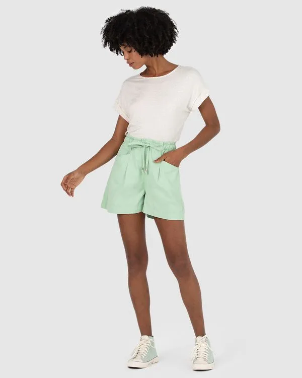 Shorts Feminino Clochard Em Sarja Soft Verde - 44