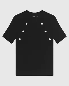 Blusa Justa Feminina Detalhe Botões Decorativos Em Tricô - ENFIM Preto - M