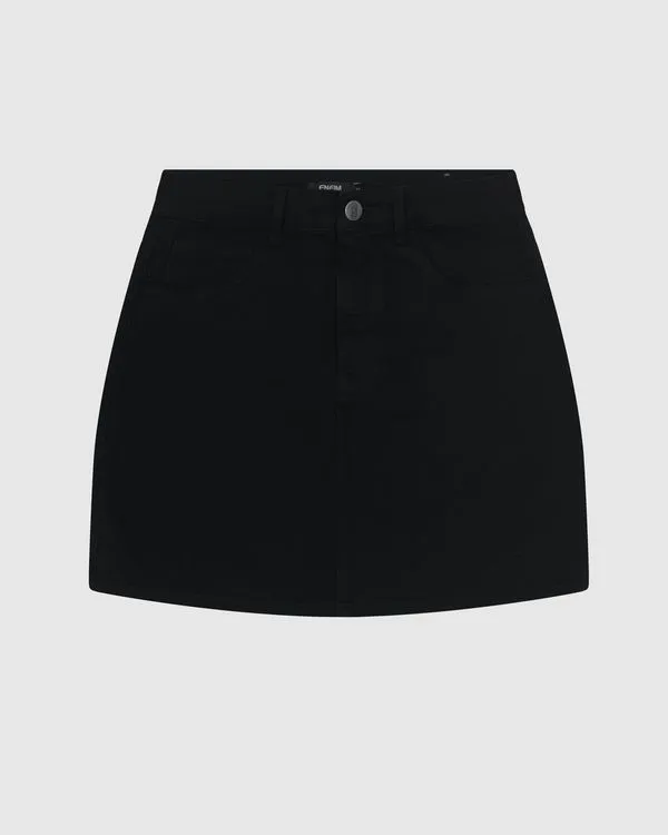 Saia Evasê Feminina Estampa Animal Print Em Sarja Stretch - ENFM Preto - 44
