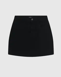Saia Evasê Feminina Estampa Animal Print Em Sarja Stretch - ENFM Preto - 46