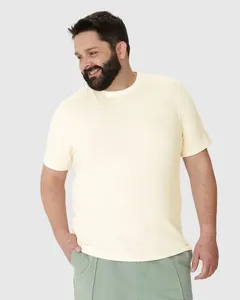 Camiseta Masculina Plus Size Estampa Floral Em Malha Linho Off White - G2