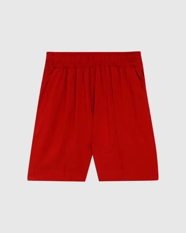 Shorts Feminino Bolso Faca Em Viscose Vermelho - PP