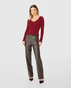 Blusa Feminina Decote Princesa Em Tricô - ENFIM Vermelho - GG