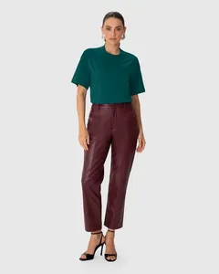 Camiseta Ampla Feminina Cava Deslocada Em Algodão - ENFIM Verde - G
