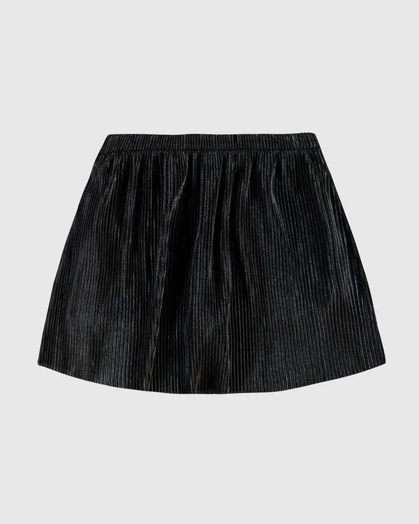 Saia Menina Rodada Em Tecido Plissado Malwee Kids Preto - 12