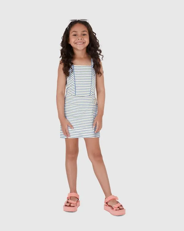 Conjunto Infantil Menina Em Malha Texturizada Listrada Malwee Kids Off White - 8