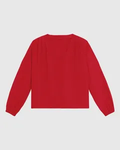 Blusa Ampla Feminina Decote V Manga 7/8 Em Viscose - ENFIM Vermelho - M