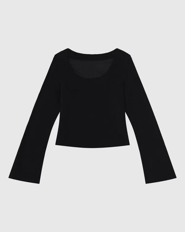 Blusa Justa Feminina Manga Sino Em Veludo Cotelê - ENFIM Preto - G