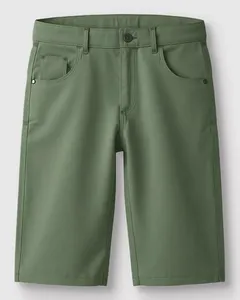 Bermuda Menino Comfort Bolso Funcional Em Sarja Com Elastano - Carinhoso Verde - 12