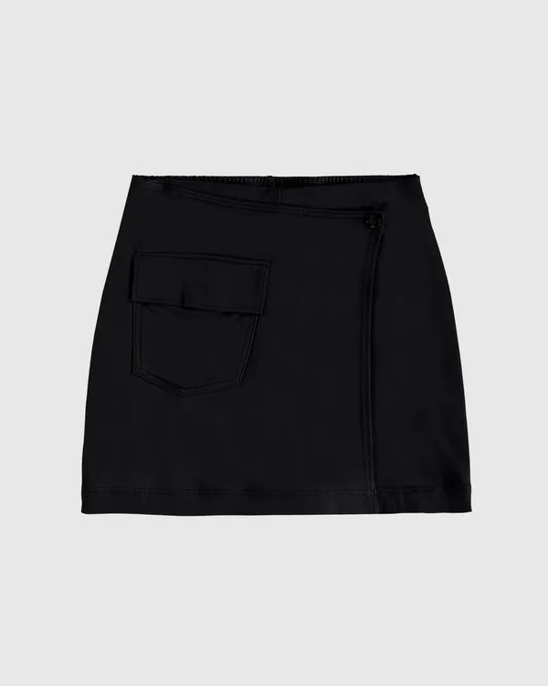 Shorts Infantil Menina Amplo Bolso Cargo Em Moletinho De Viscose Malwee Kids Preto - 18