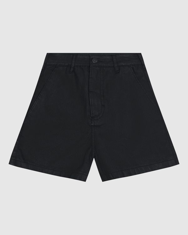 Shorts Feminino Boyfriend Em Jeans Resinado Com Elastano - ENFIM Preto - 44