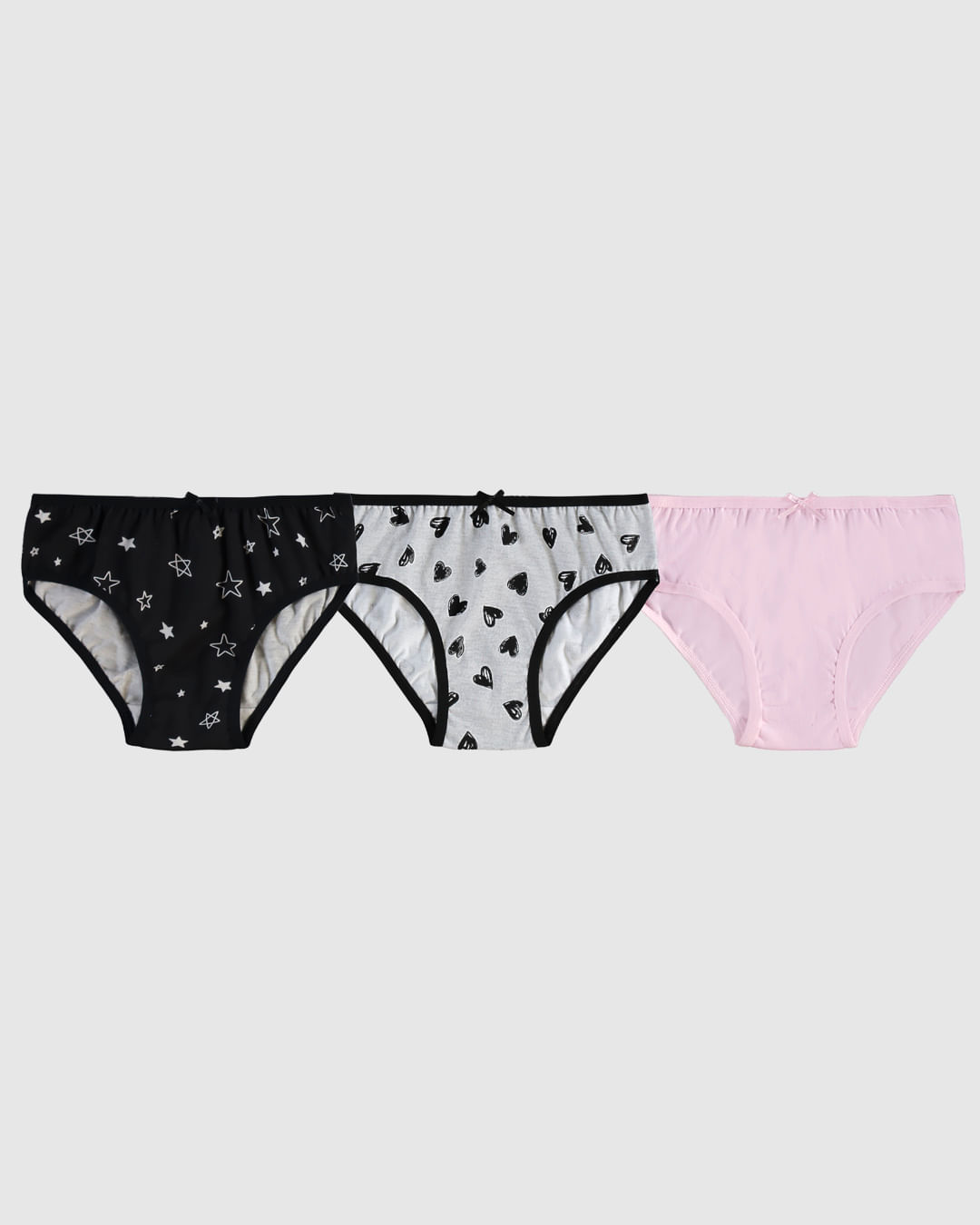 Kit 3 Calcinhas Infantis Menina em Algodão Malwee Kids