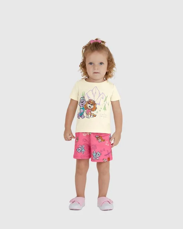Conjunto Infantil Menina Baía Da Aventura Patruha Canina Malwee Kids Off White - 6