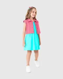 Colete Cropped Infantil Menina Em Sarja Stretch Malwee Kids Rosa - 10