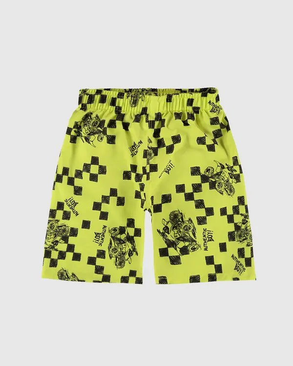Bermuda Infantil Menino Estampada Em Microfibra Malwee Kids Verde - 6