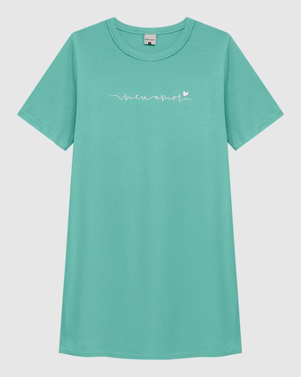Camisola Feminina Estampa Frontal Em Malha Algodão Verde - P