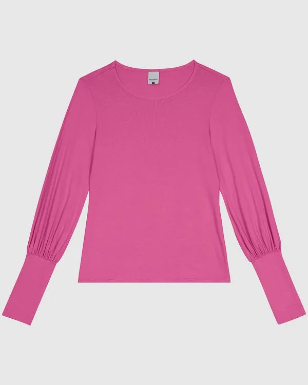 Blusa Feminina Manga Bufante Em Viscose Stretch Rosa - P