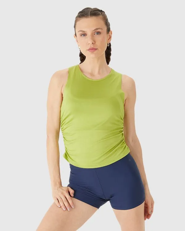 Regata Esportiva Feminina Franzido Lateral Em Viscose Stretch Malwee Active Verde - GG