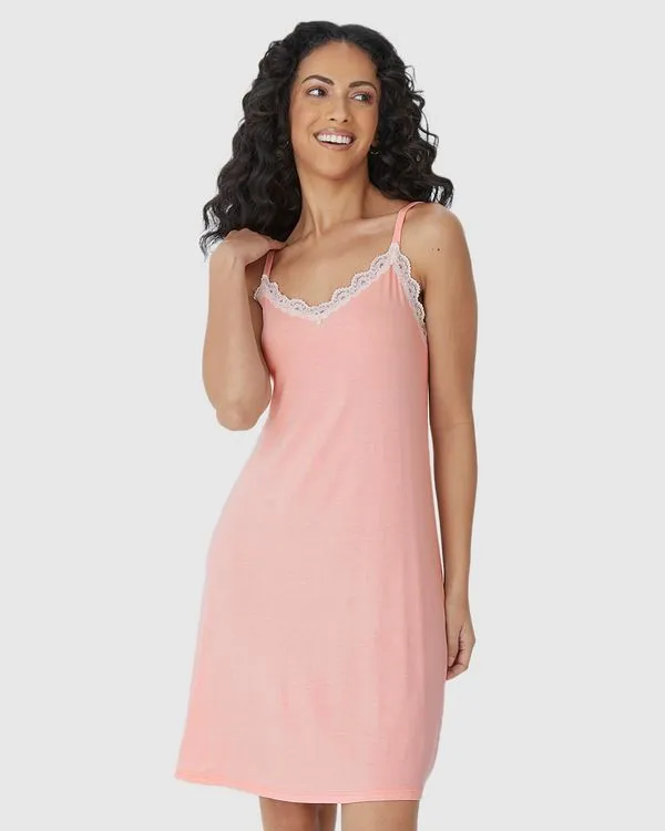 Camisola Feminina Slim Decote V Rendado Em Viscose Stretch Rosa - M